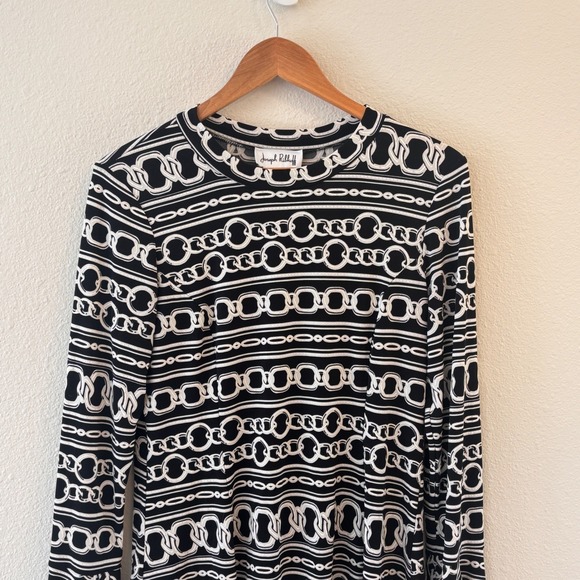 Joseph Ribkoff‎ Womens Chain Print Bell Sleeve Tunic Top Size 12 Nautical - Picture 6 of 8
